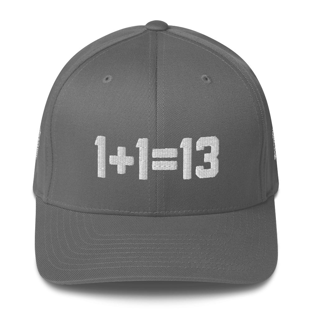 ((Thirteen.)) Embroidered Structured Twill Cap (Black/Navy/Gray/Red)
