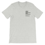 ((Thirteen.)) Embroidered  Short-Sleeve Unisex T-Shirt (White/Gray)